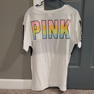 PINK Victoria's Secret Graphic Tee - White
